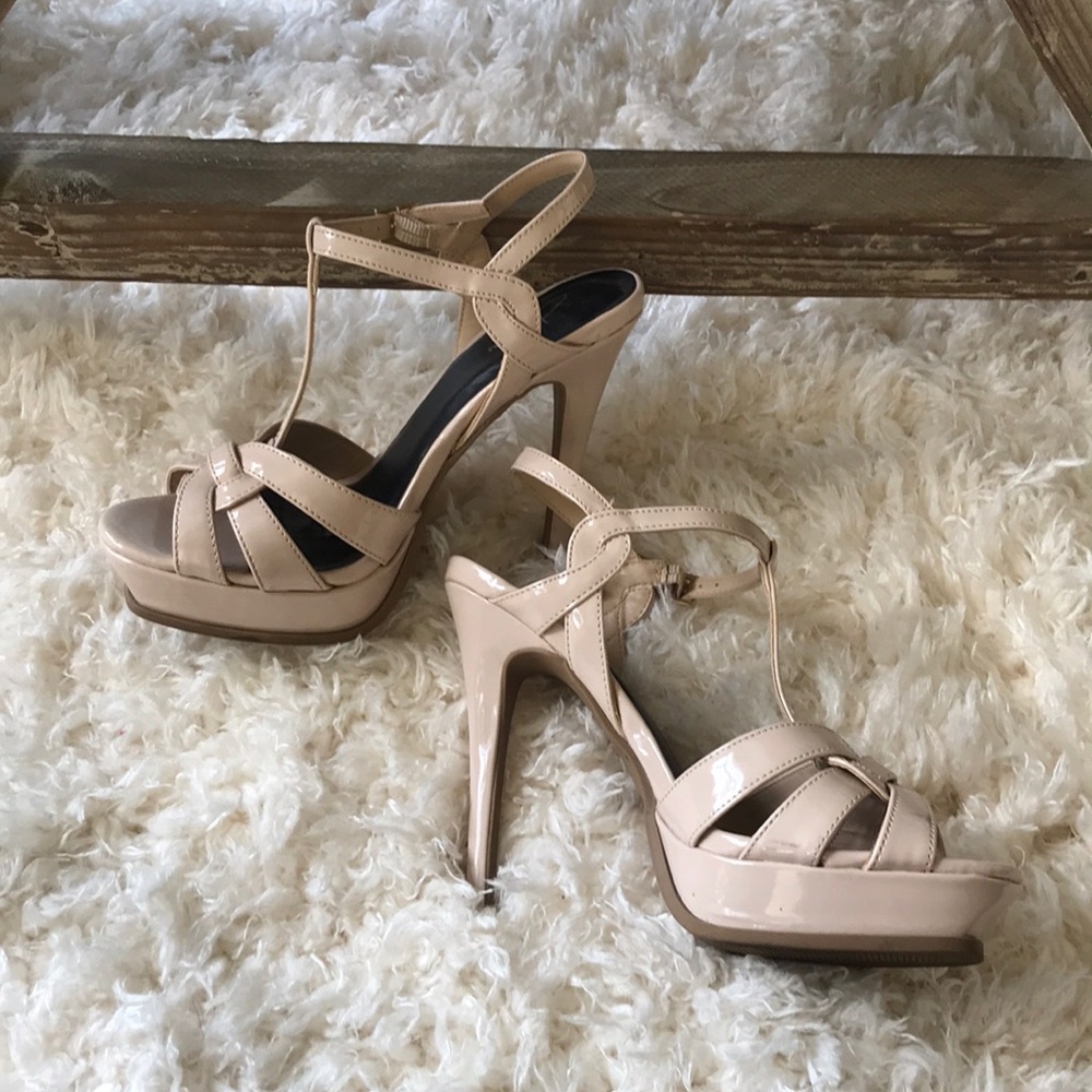 Strappy heels.